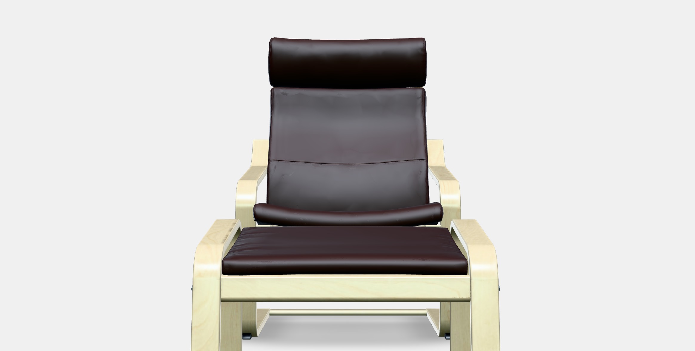 POANG Armchair and footstool Low-poly 3D model_14