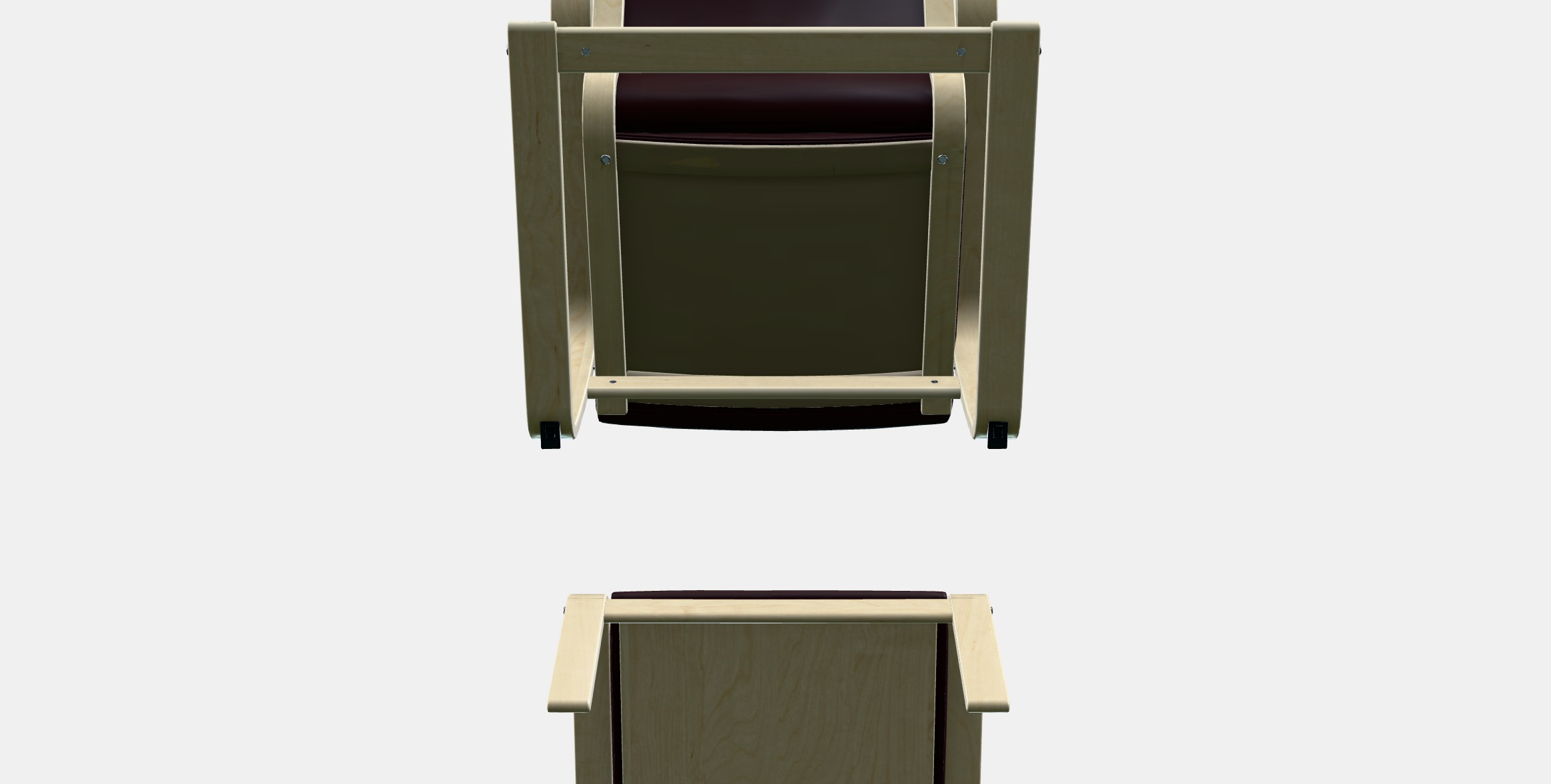 POANG Armchair and footstool Low-poly 3D model_7