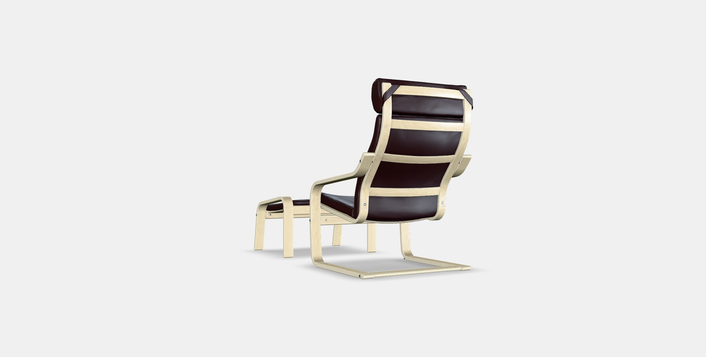 POANG Armchair and footstool Low-poly 3D model_16
