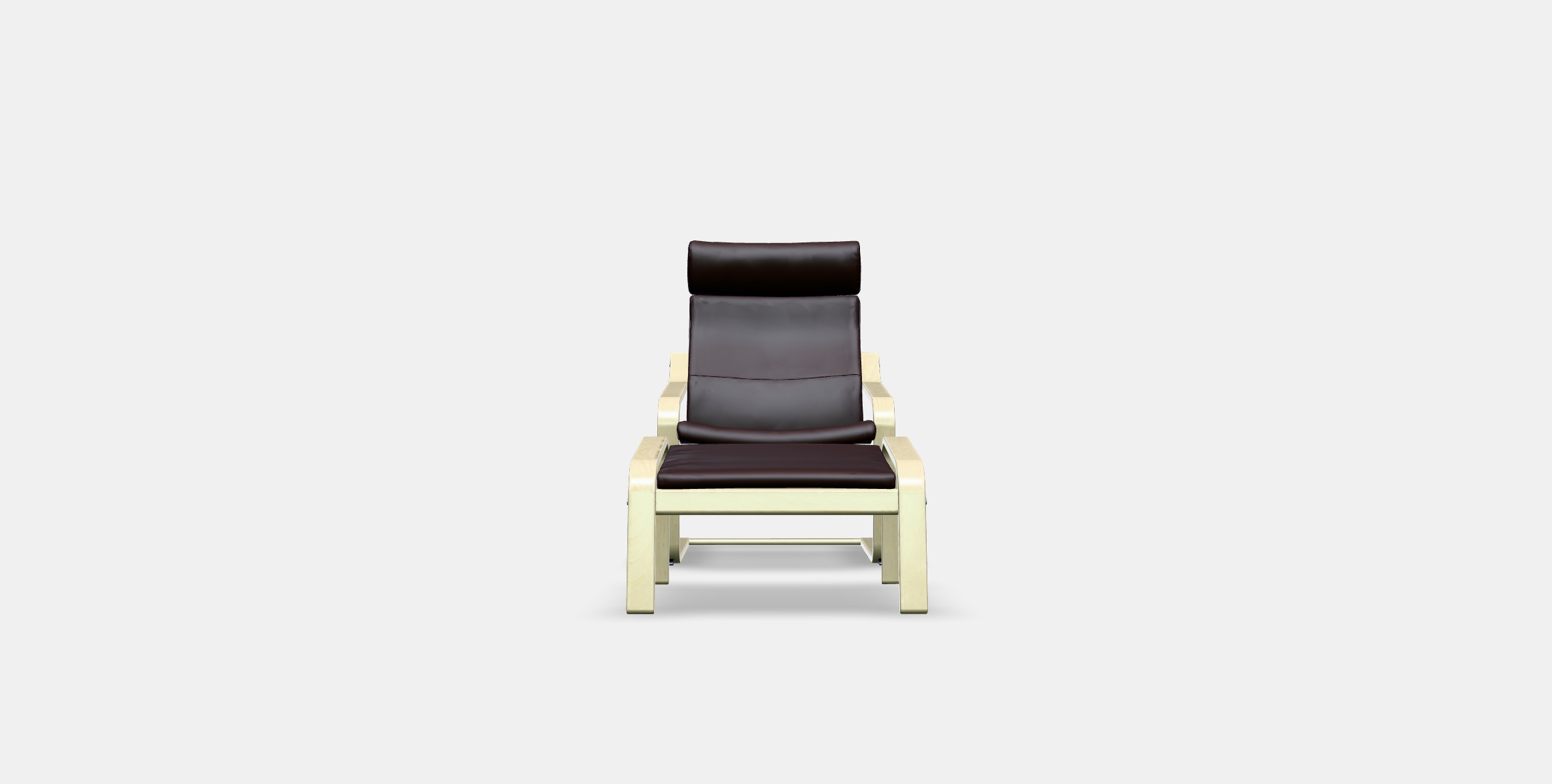 POANG Armchair and footstool Low-poly 3D model_10