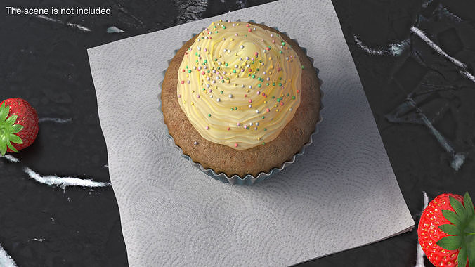 Muffin with Sprinkles 3D model 2