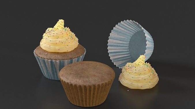 Muffin with Sprinkles 3D model 4