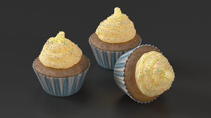 Muffin with Sprinkles 3D model 3