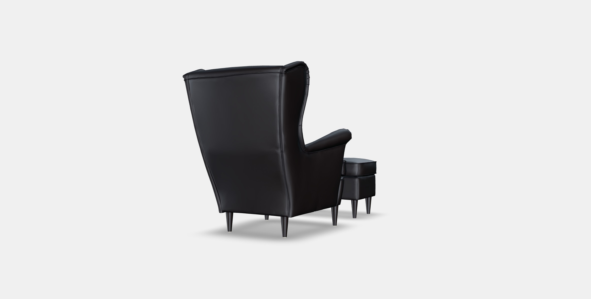 STRANDMON Armchair and footstool 1 Low-poly 3D model_5