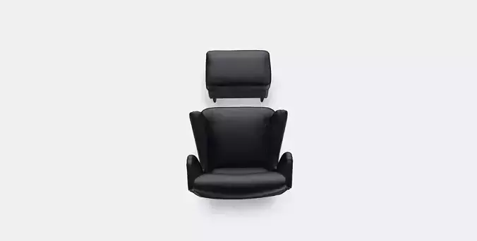 STRANDMON Armchair and footstool 1 Low-poly 3D model
