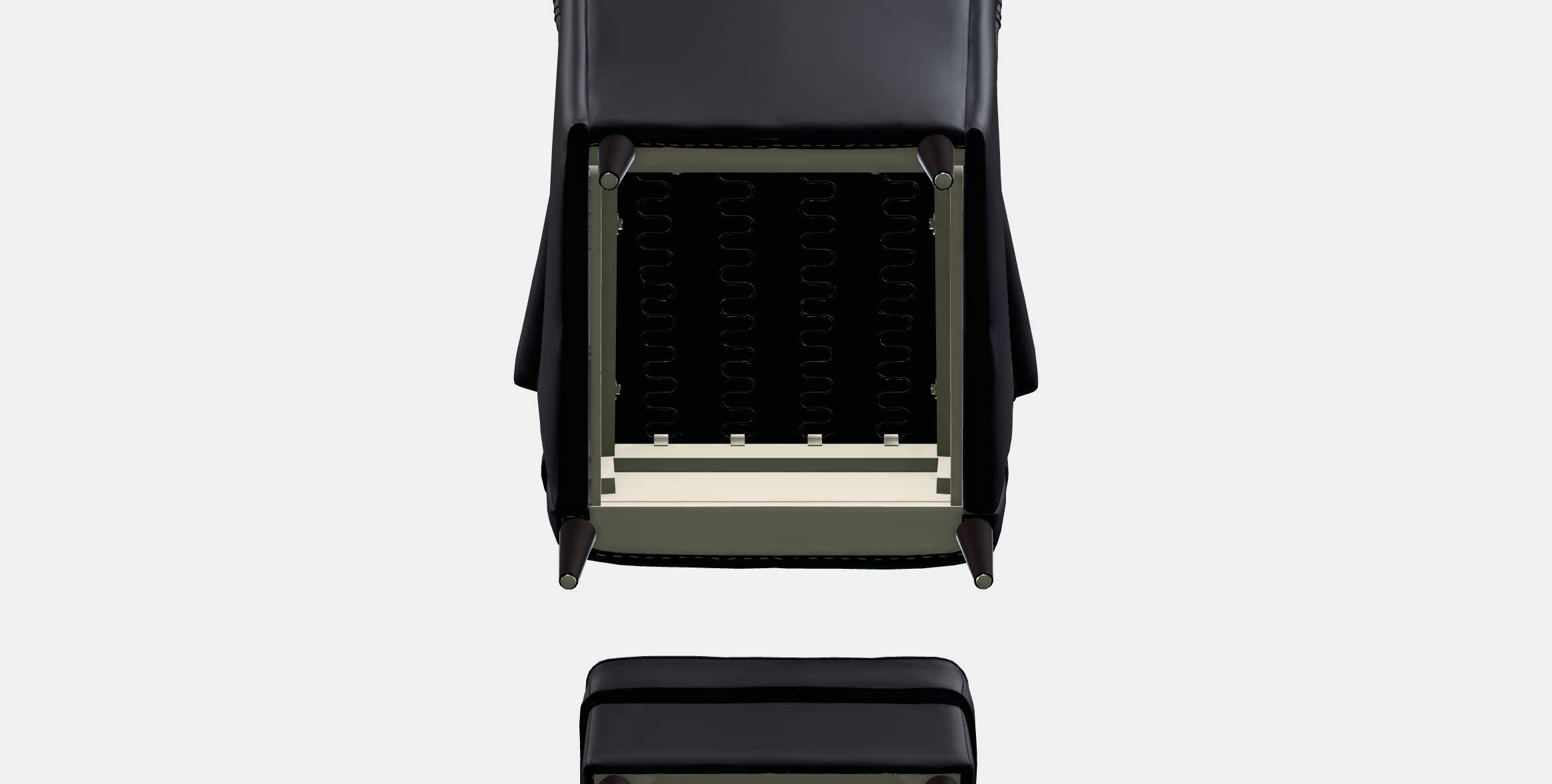 STRANDMON Armchair and footstool 1 Low-poly 3D model_8