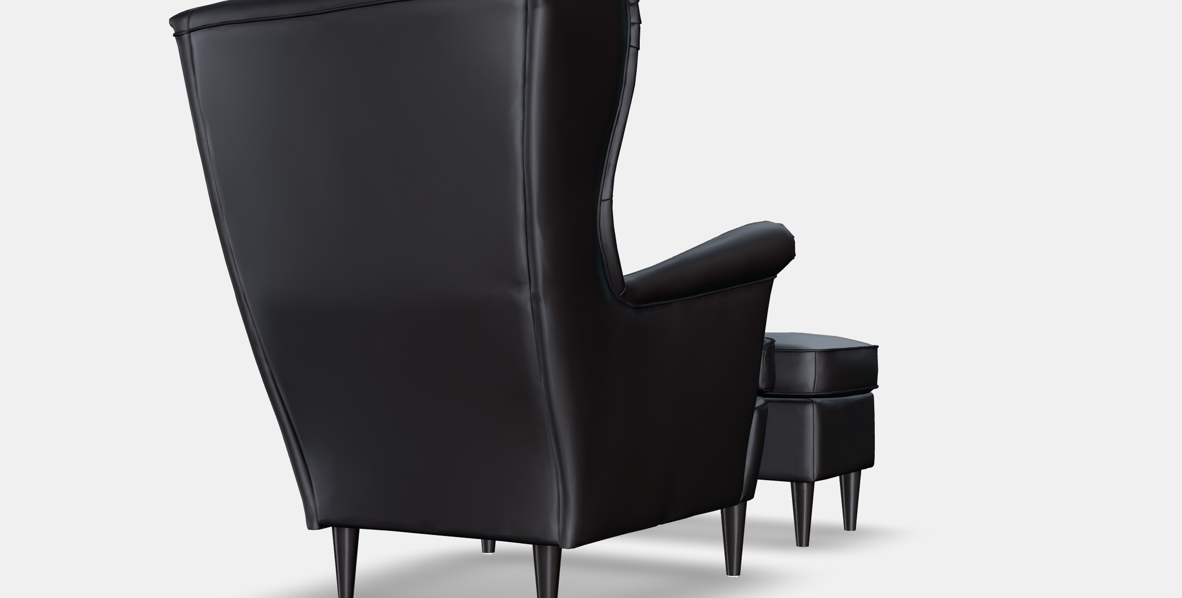 STRANDMON Armchair and footstool 1 Low-poly 3D model_6