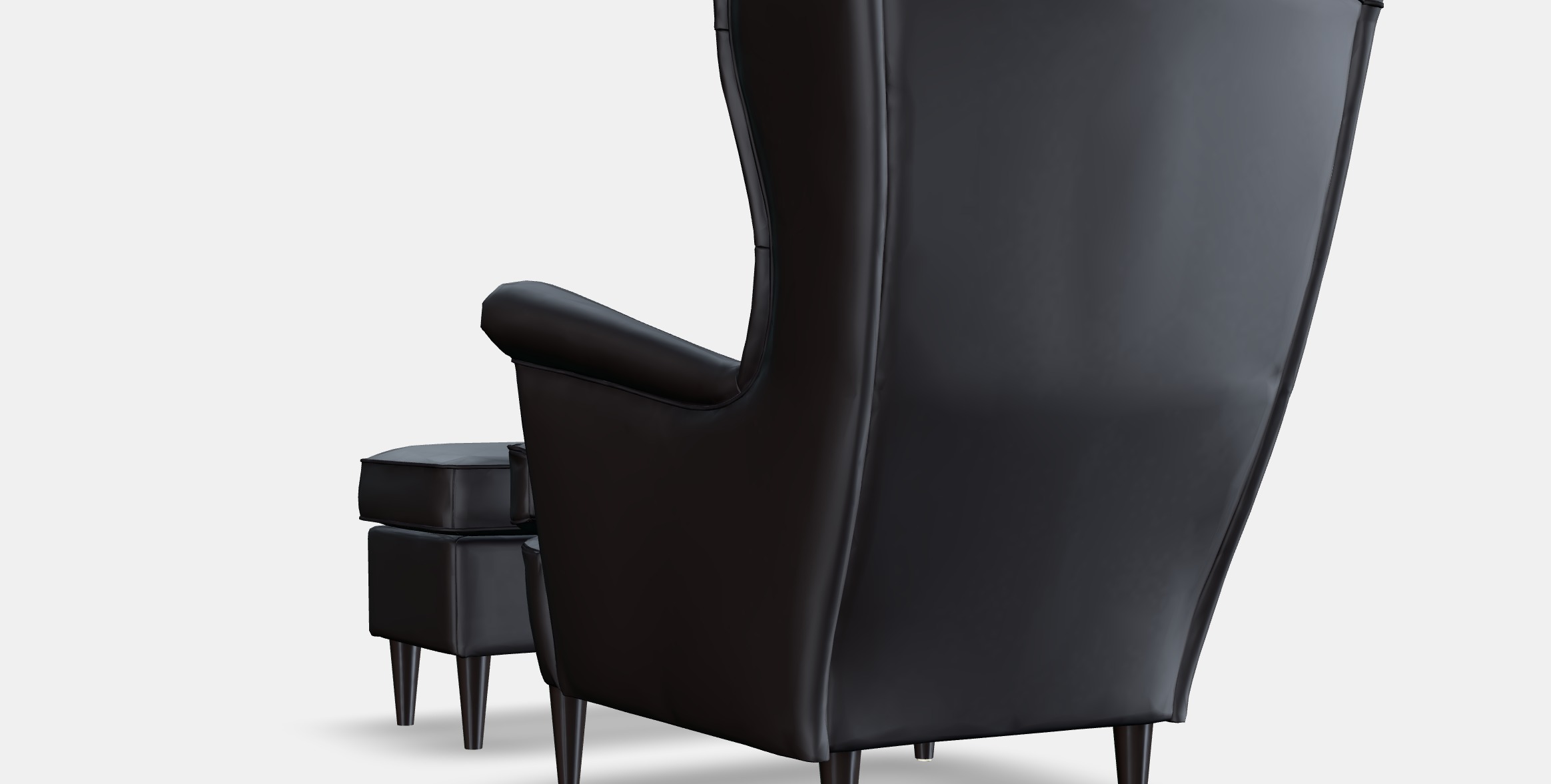 STRANDMON Armchair and footstool 1 Low-poly 3D model_2