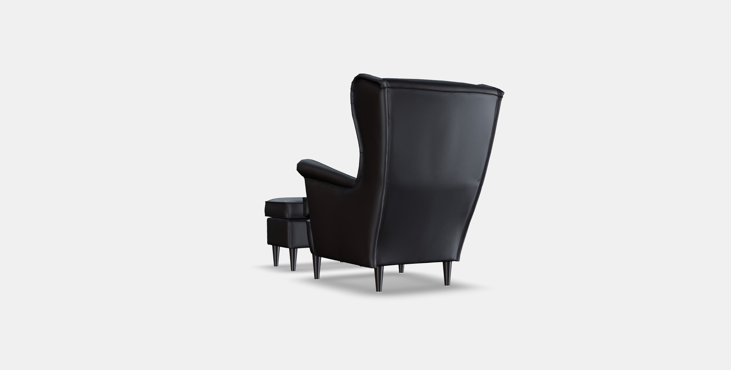 STRANDMON Armchair and footstool 1 Low-poly 3D model_16