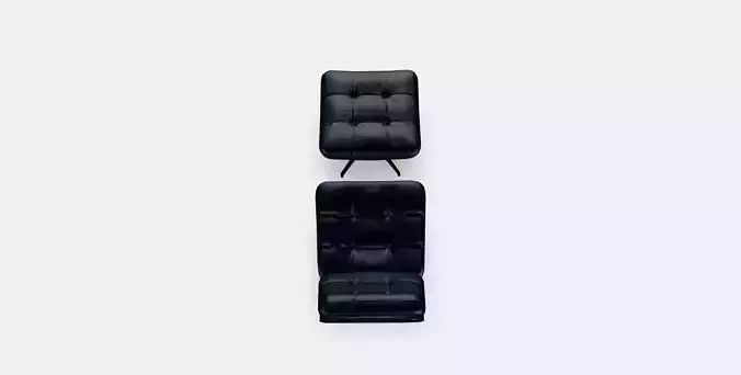 HAVBERG Armchair and footstool 1 Low-poly 3D model