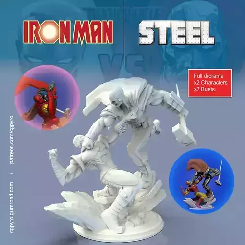 x2 Iron Man Vs Steel Crossover Marvel DC Comics
