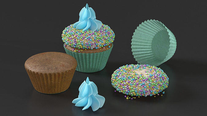 Cream Cupcake 3D model 4