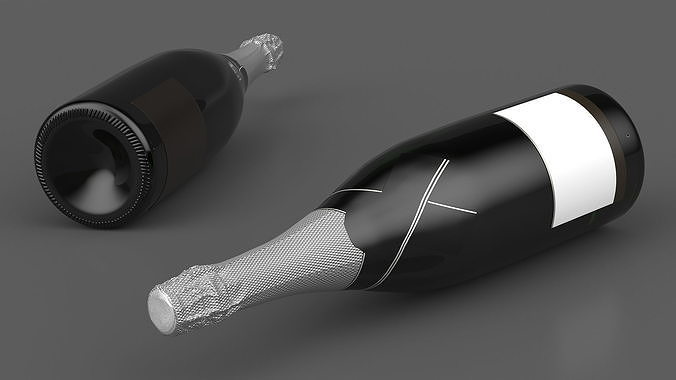 Champagne with Box 3D model 6