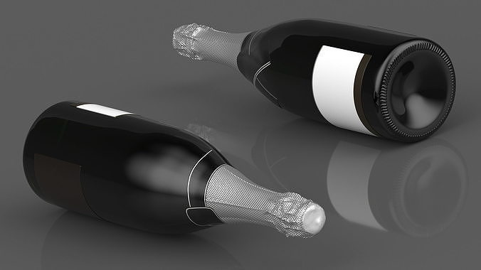 Champagne with Box 3D model 7