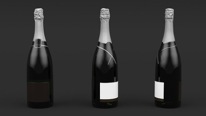 Champagne with Box 3D model 5