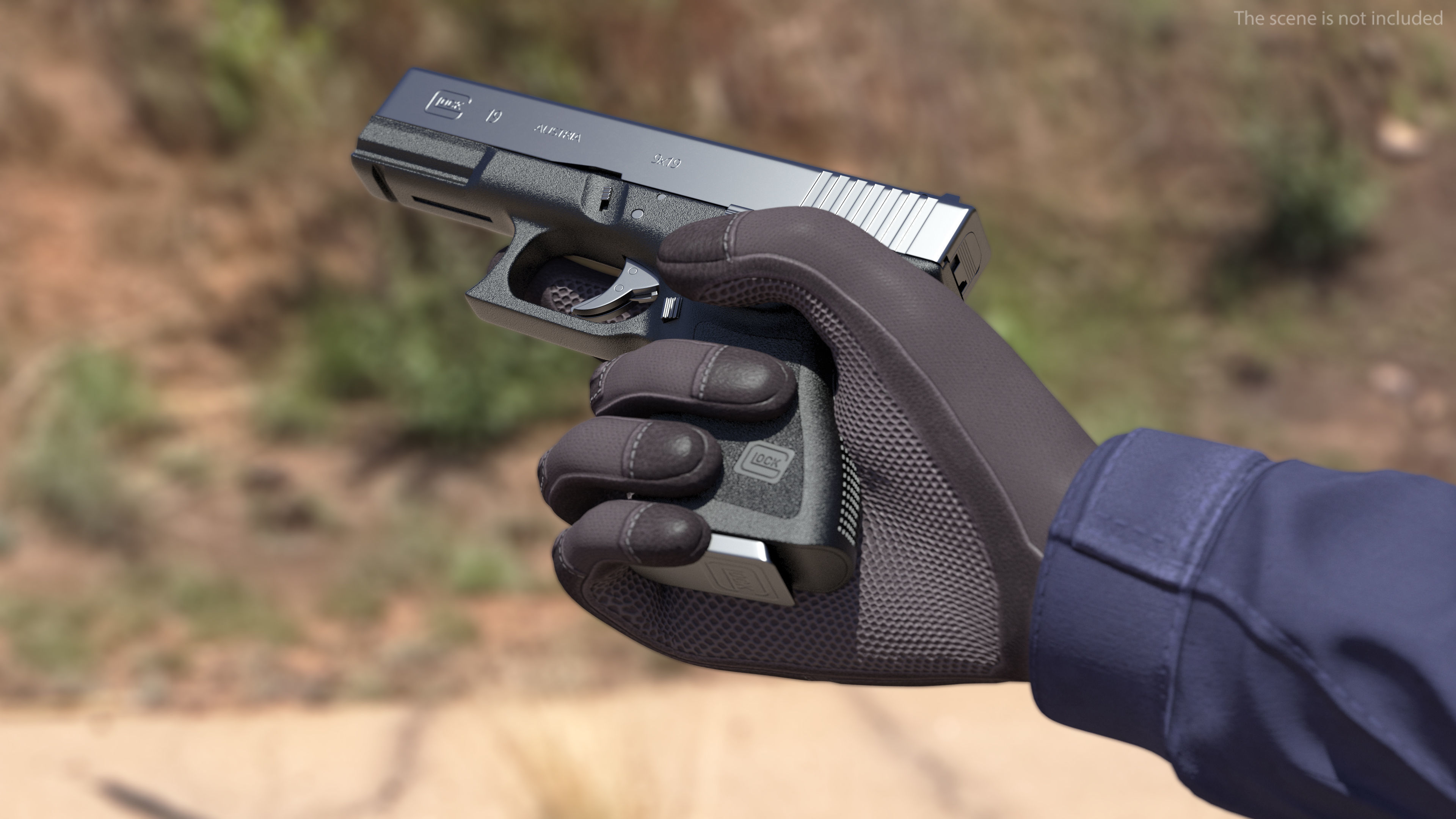 Glock G19 9mm Pistol 3D model_3