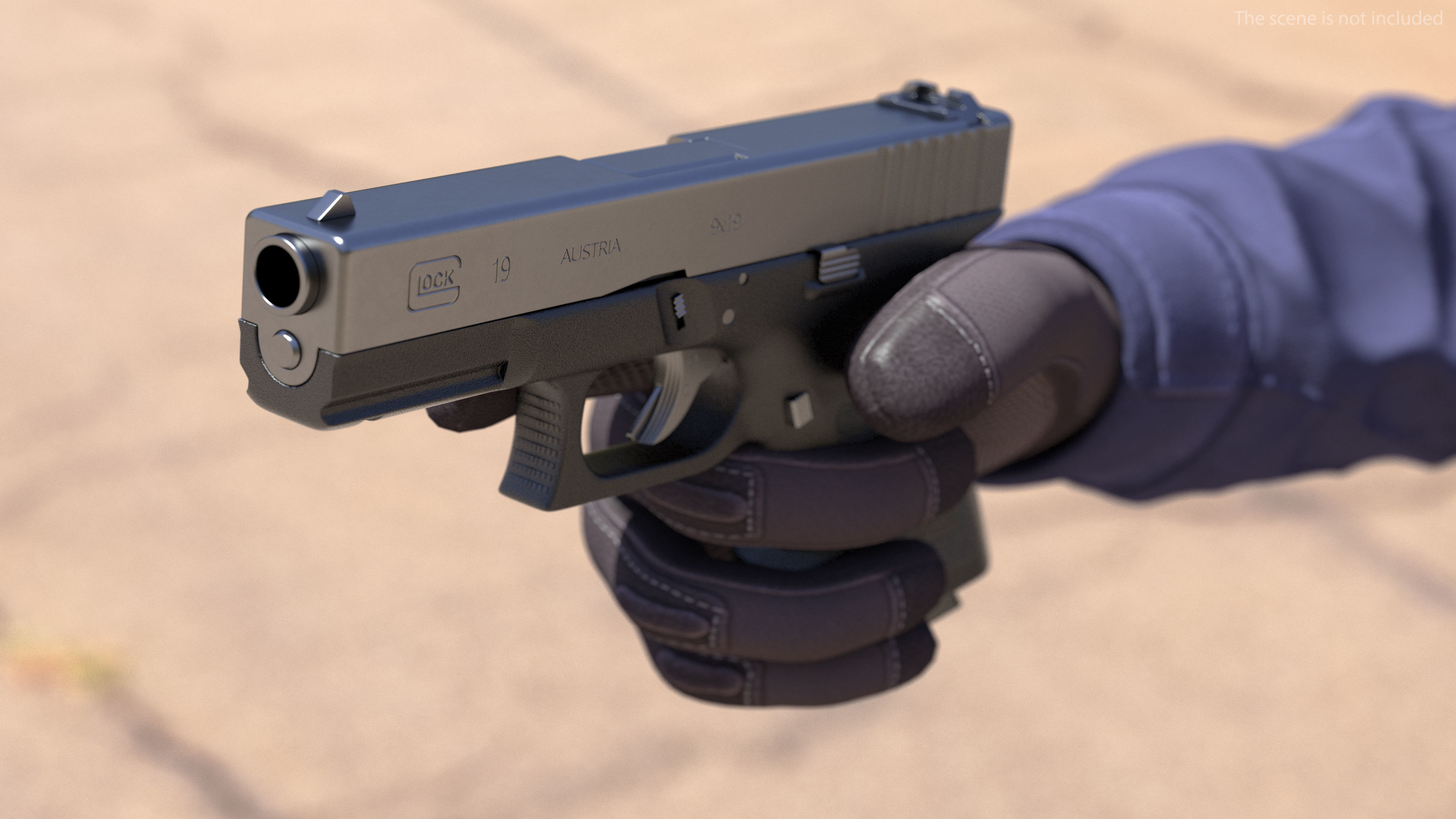Glock G19 9mm Pistol 3D model_5