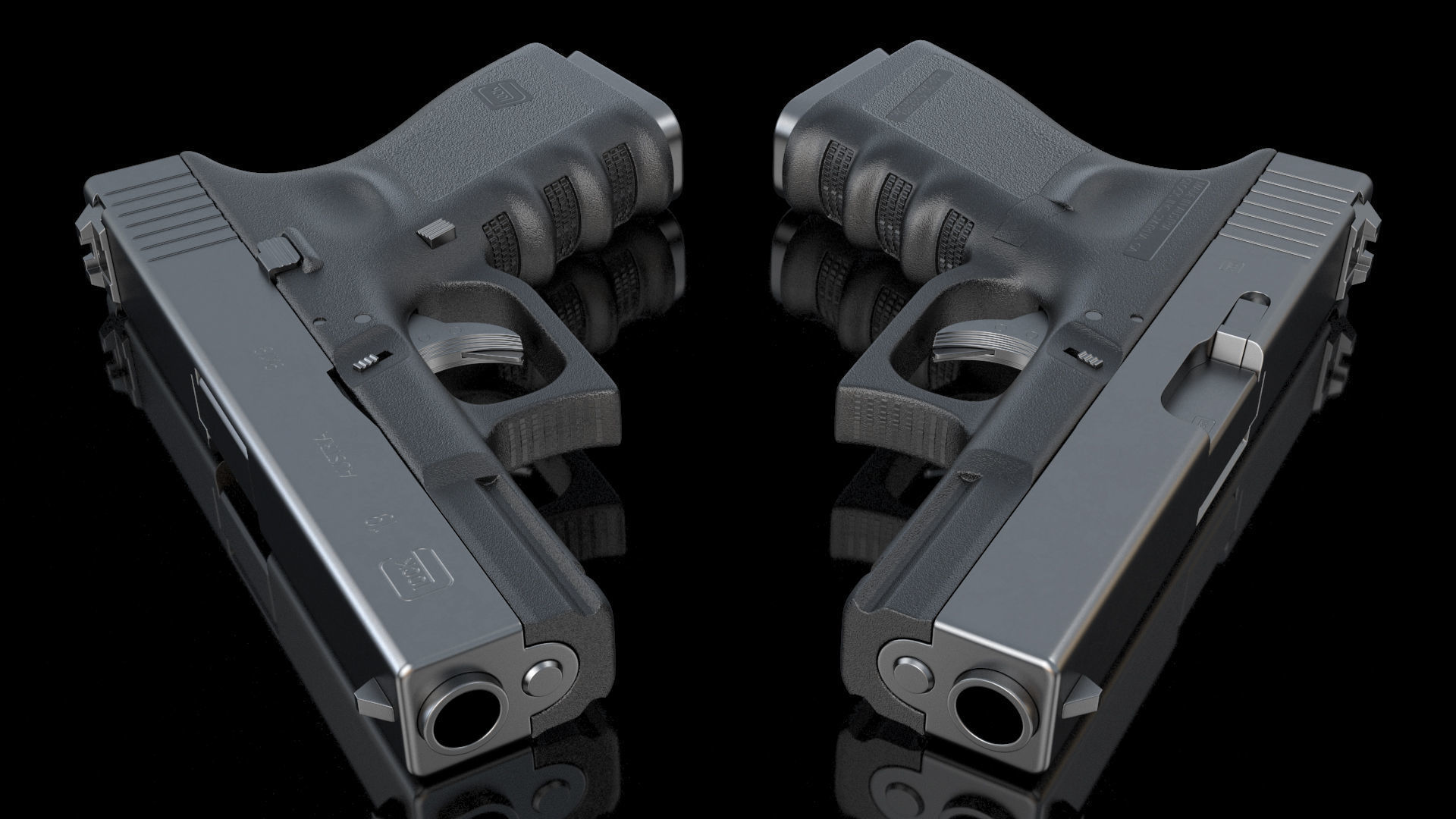 Glock G19 9mm Pistol 3D model_7