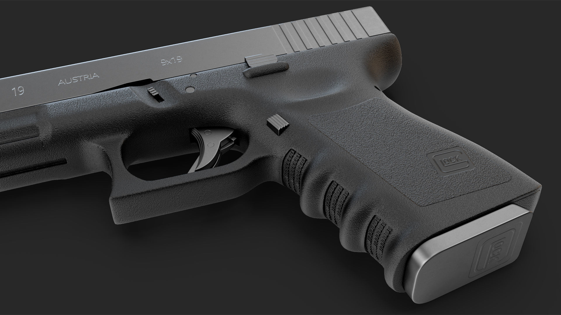 Glock G19 9mm Pistol 3D model_14