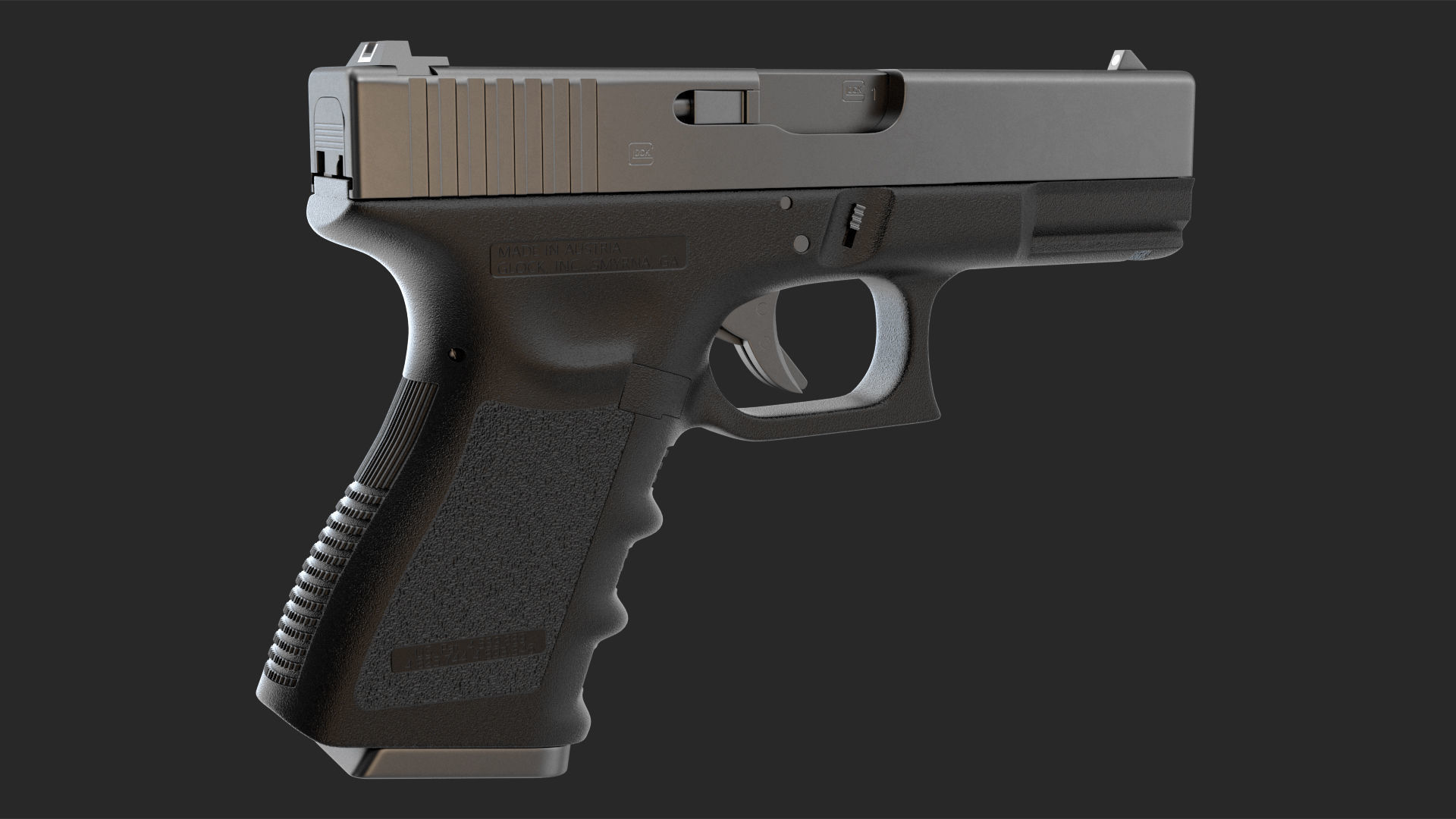 Glock G19 9mm Pistol 3D model_9