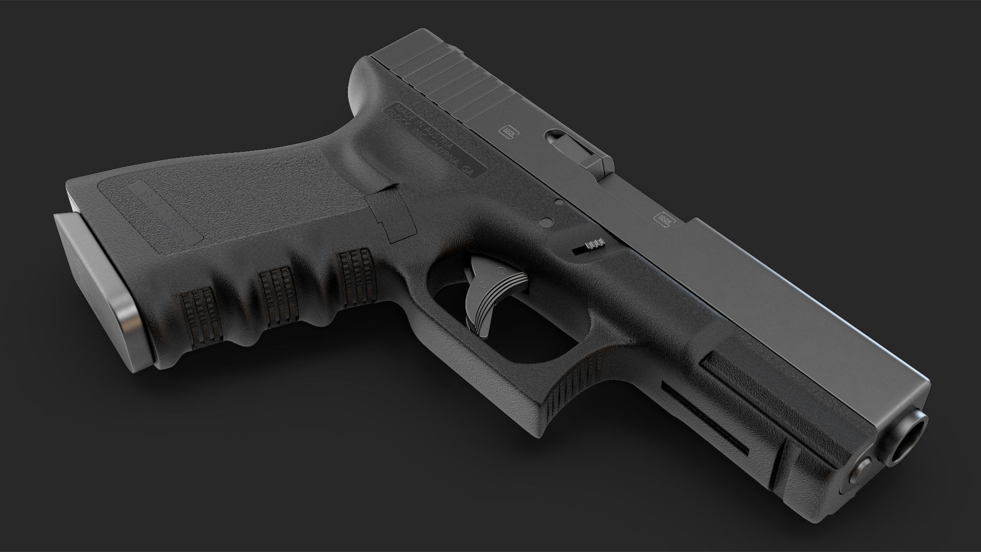 Glock G19 9mm Pistol 3D model_10