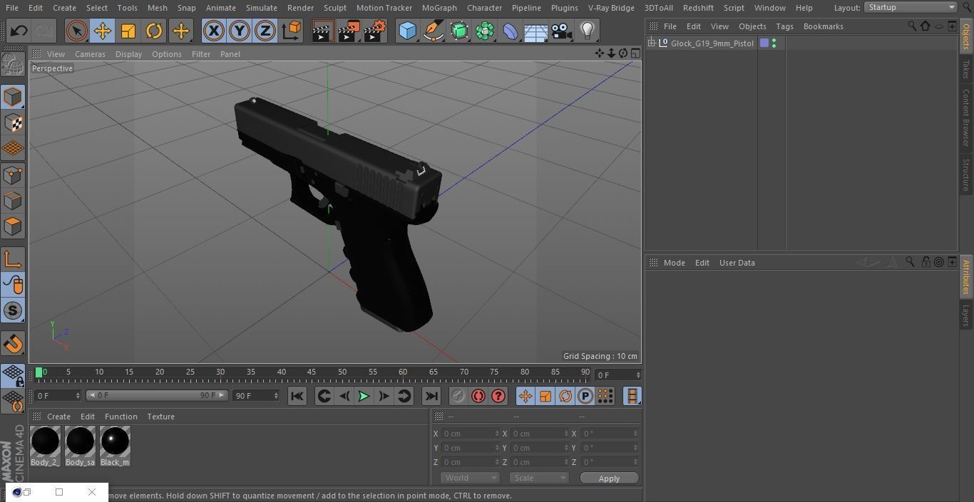 Glock G19 9mm Pistol 3D model_24