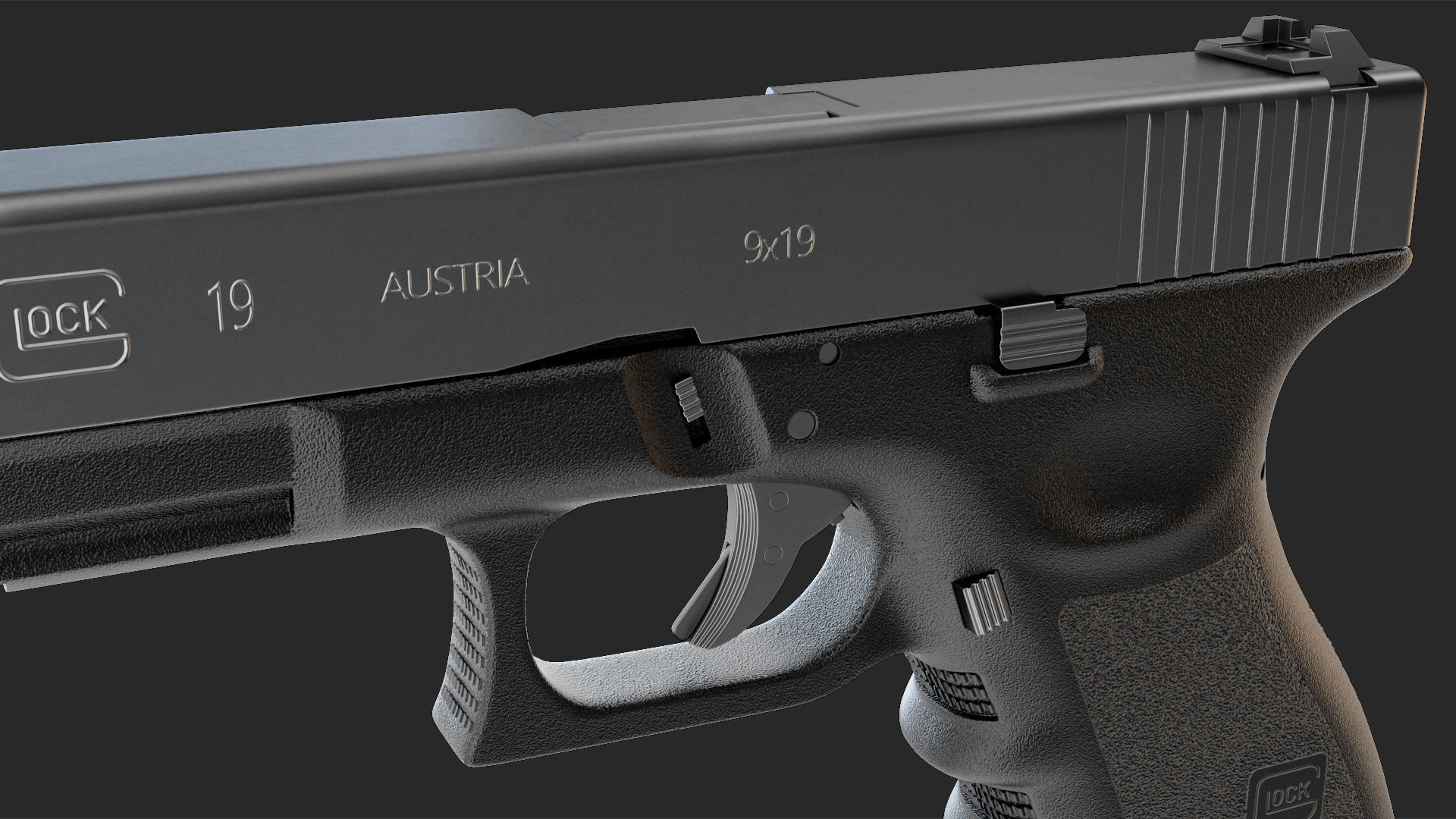 Glock G19 9mm Pistol 3D model_13