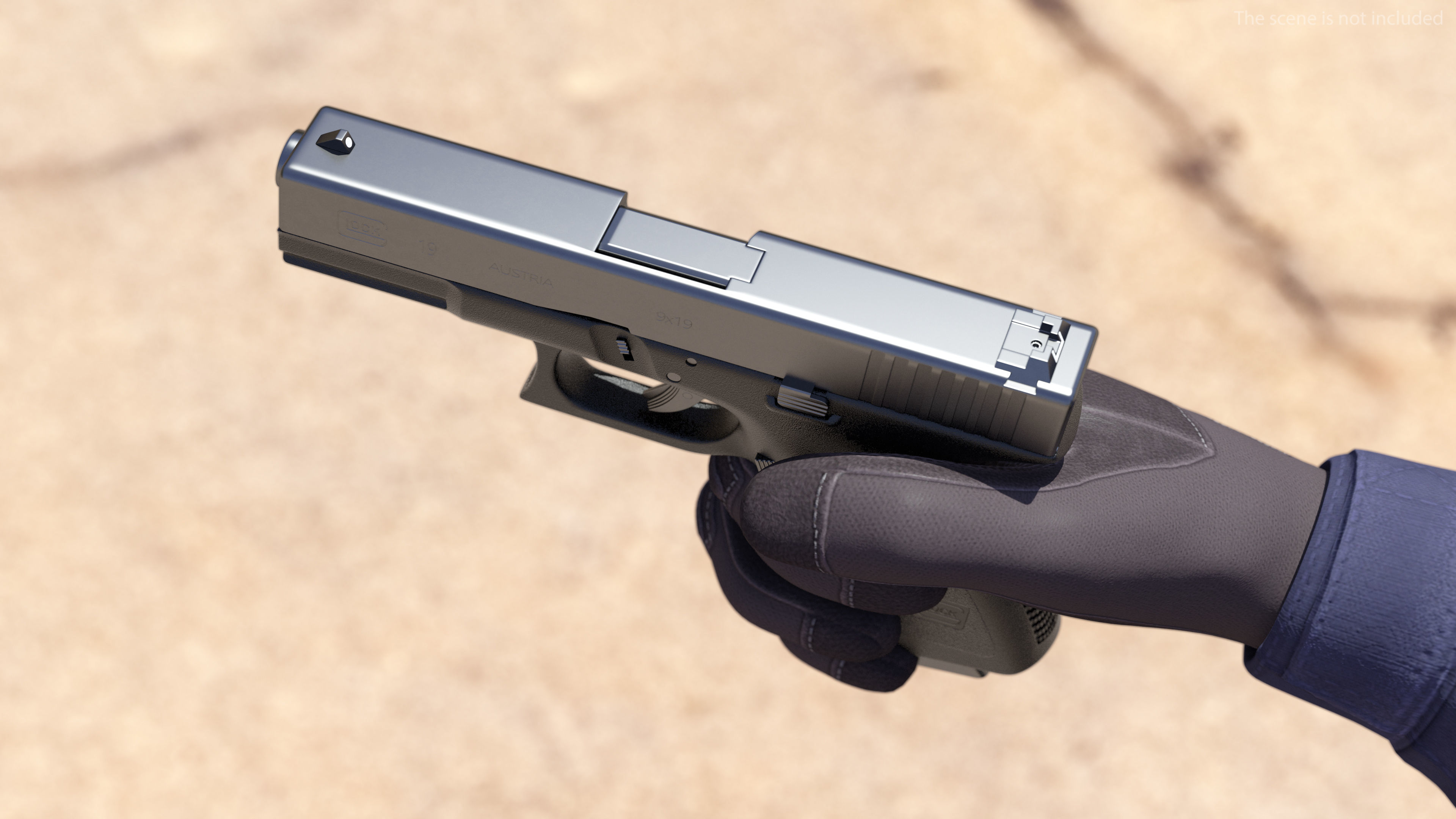 Glock G19 9mm Pistol 3D model_6