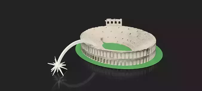 Verona Arena Monument with Christmas Comet Star 3D print model