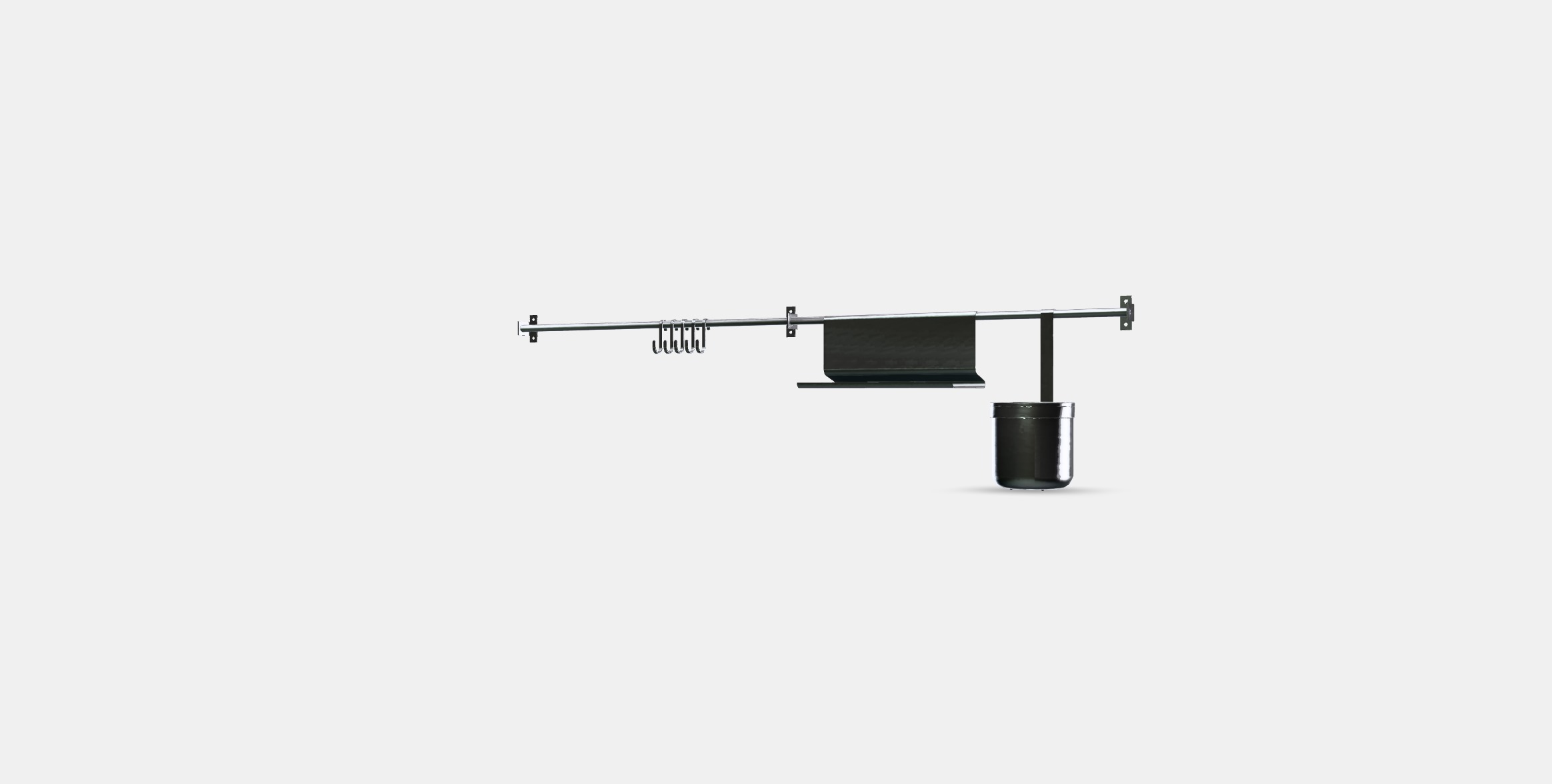 KUNGSFORS Rails w hooks tblt standcontainer Low-poly 3D model_12