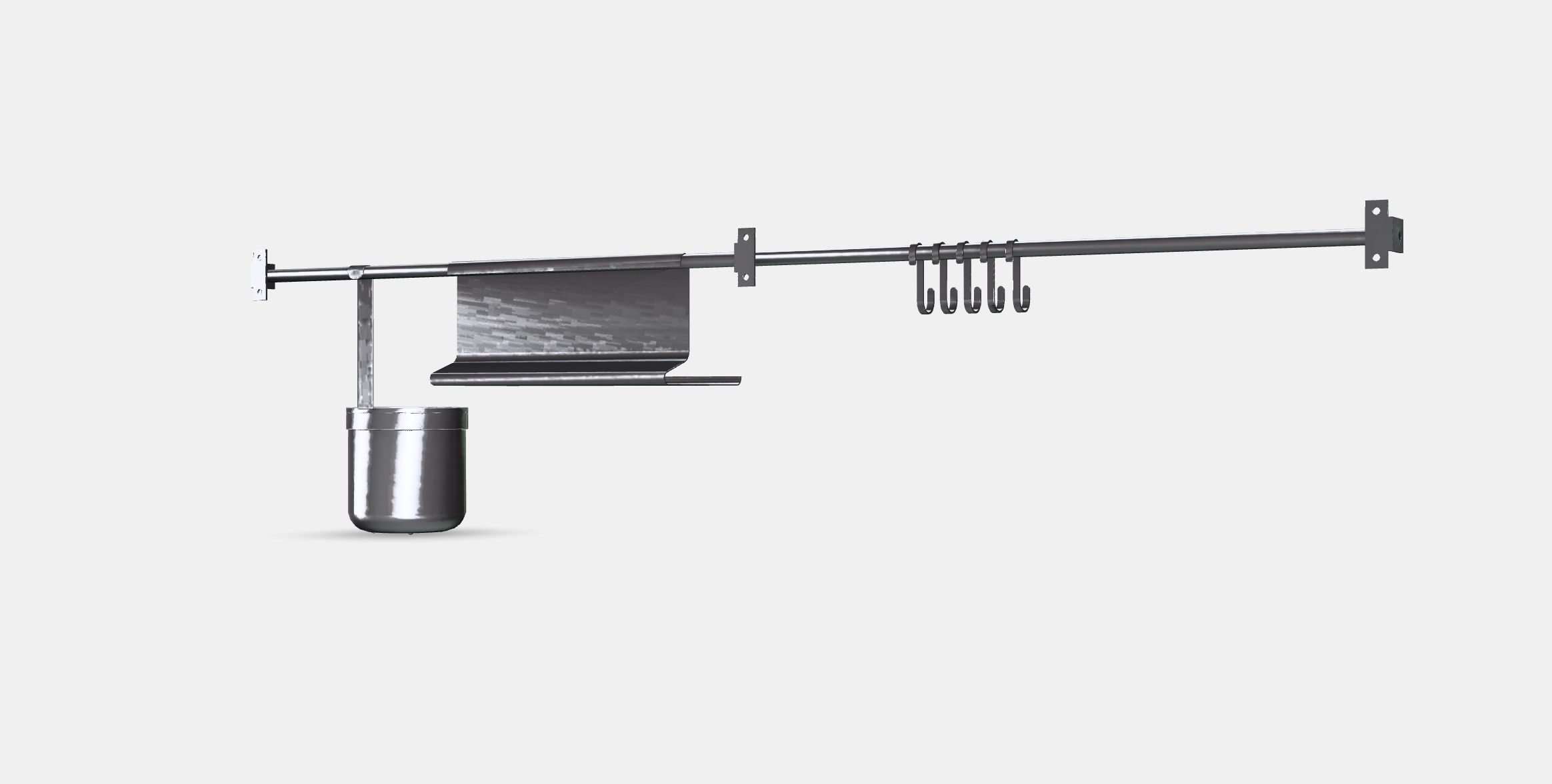 KUNGSFORS Rails w hooks tblt standcontainer Low-poly 3D model_6