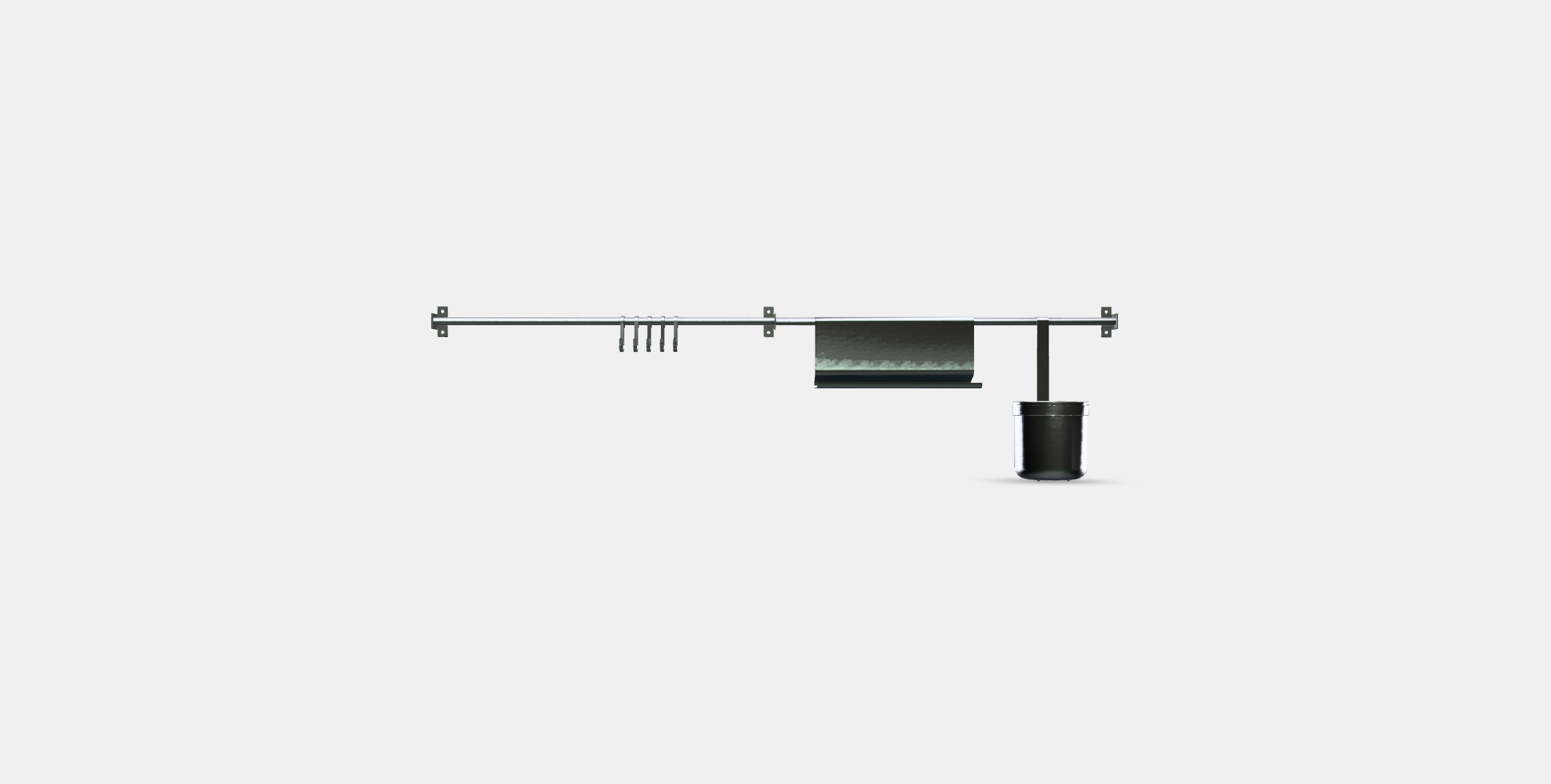 KUNGSFORS Rails w hooks tblt standcontainer Low-poly 3D model_10