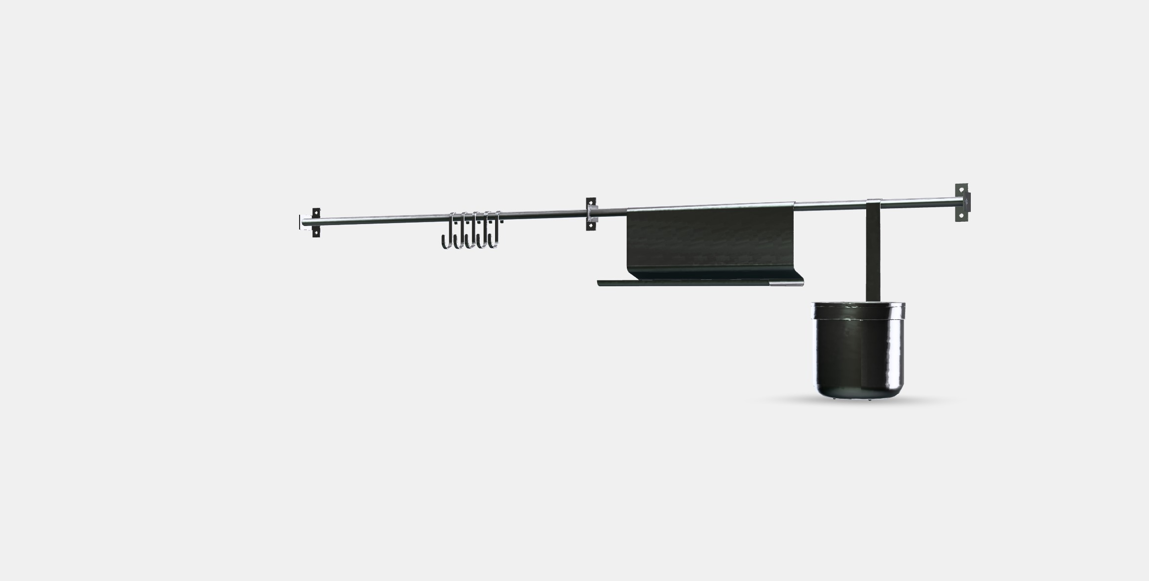 KUNGSFORS Rails w hooks tblt standcontainer Low-poly 3D model_13