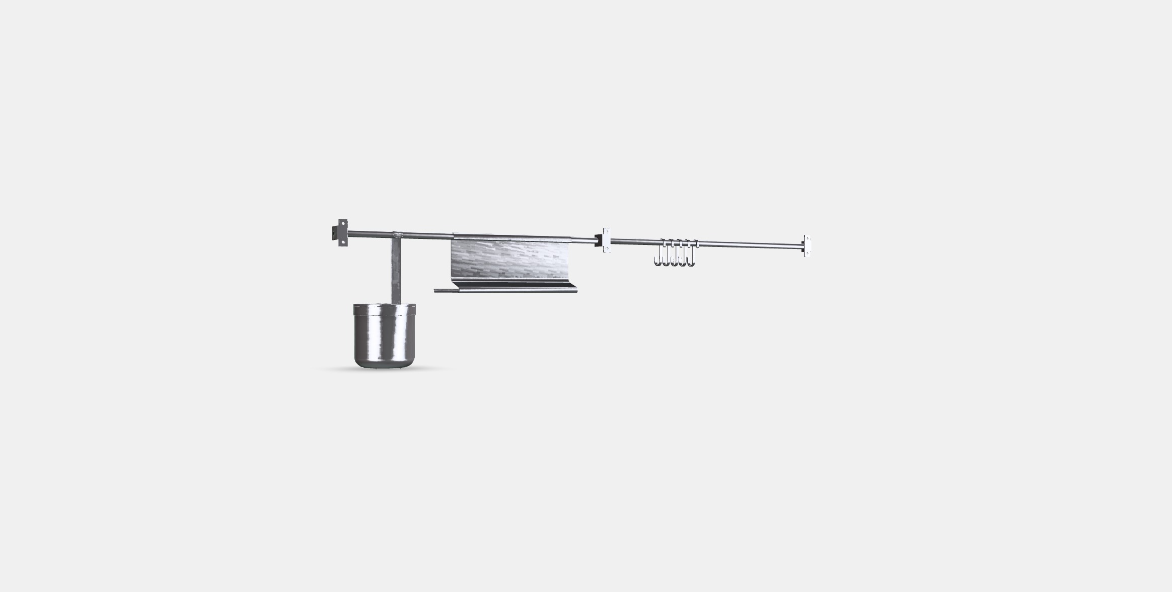 KUNGSFORS Rails w hooks tblt standcontainer Low-poly 3D model_16
