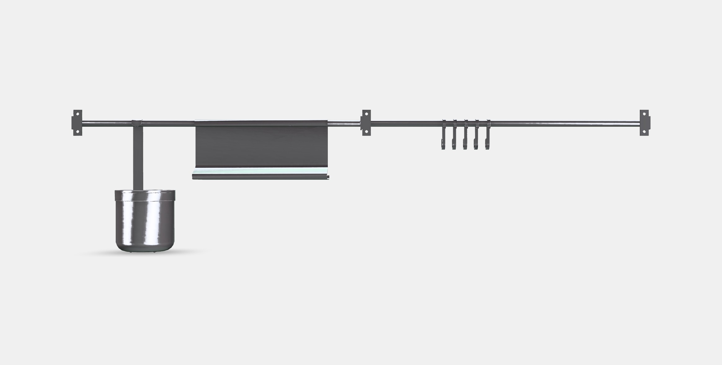 KUNGSFORS Rails w hooks tblt standcontainer Low-poly 3D model_15