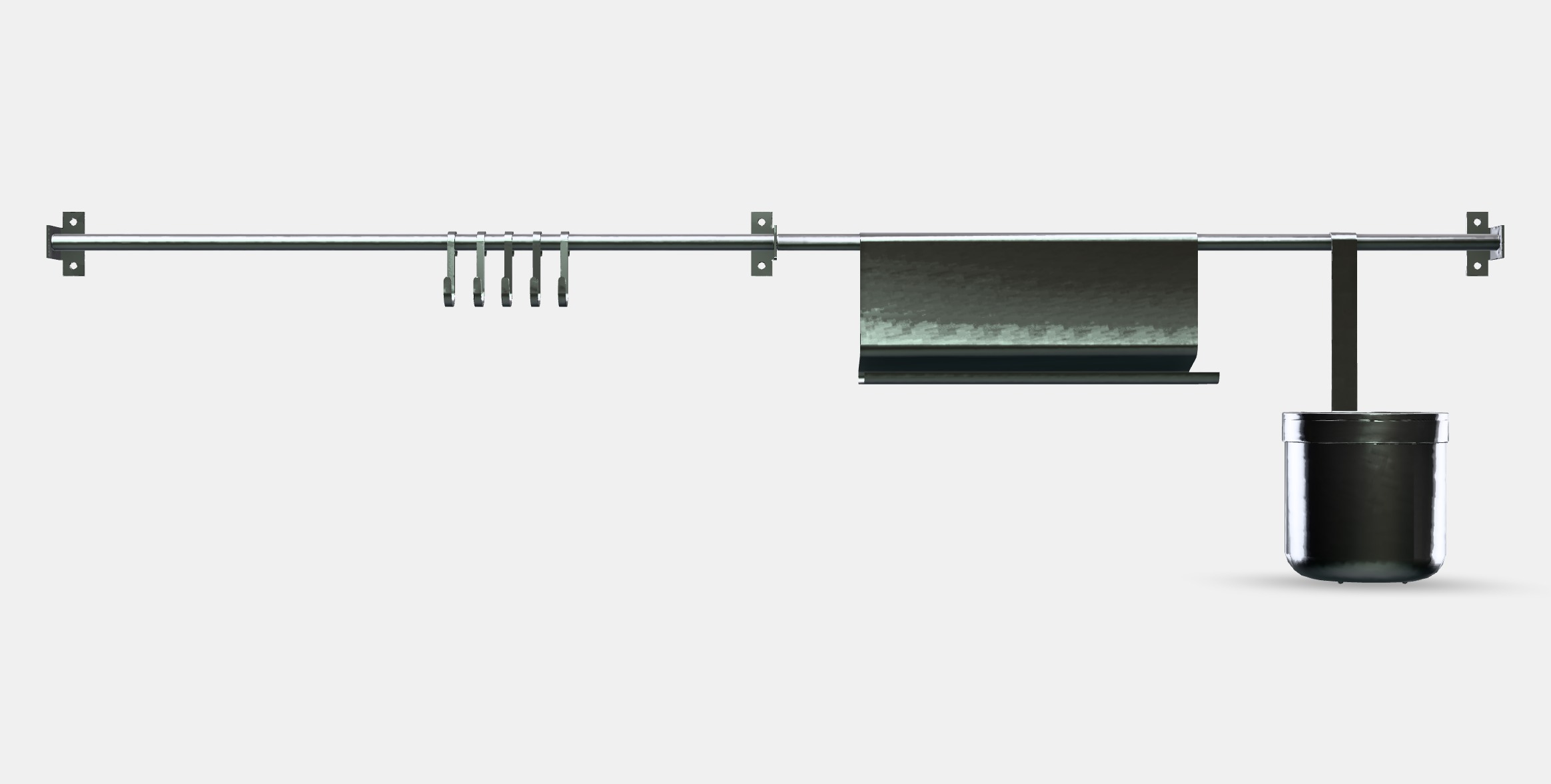 KUNGSFORS Rails w hooks tblt standcontainer Low-poly 3D model_11