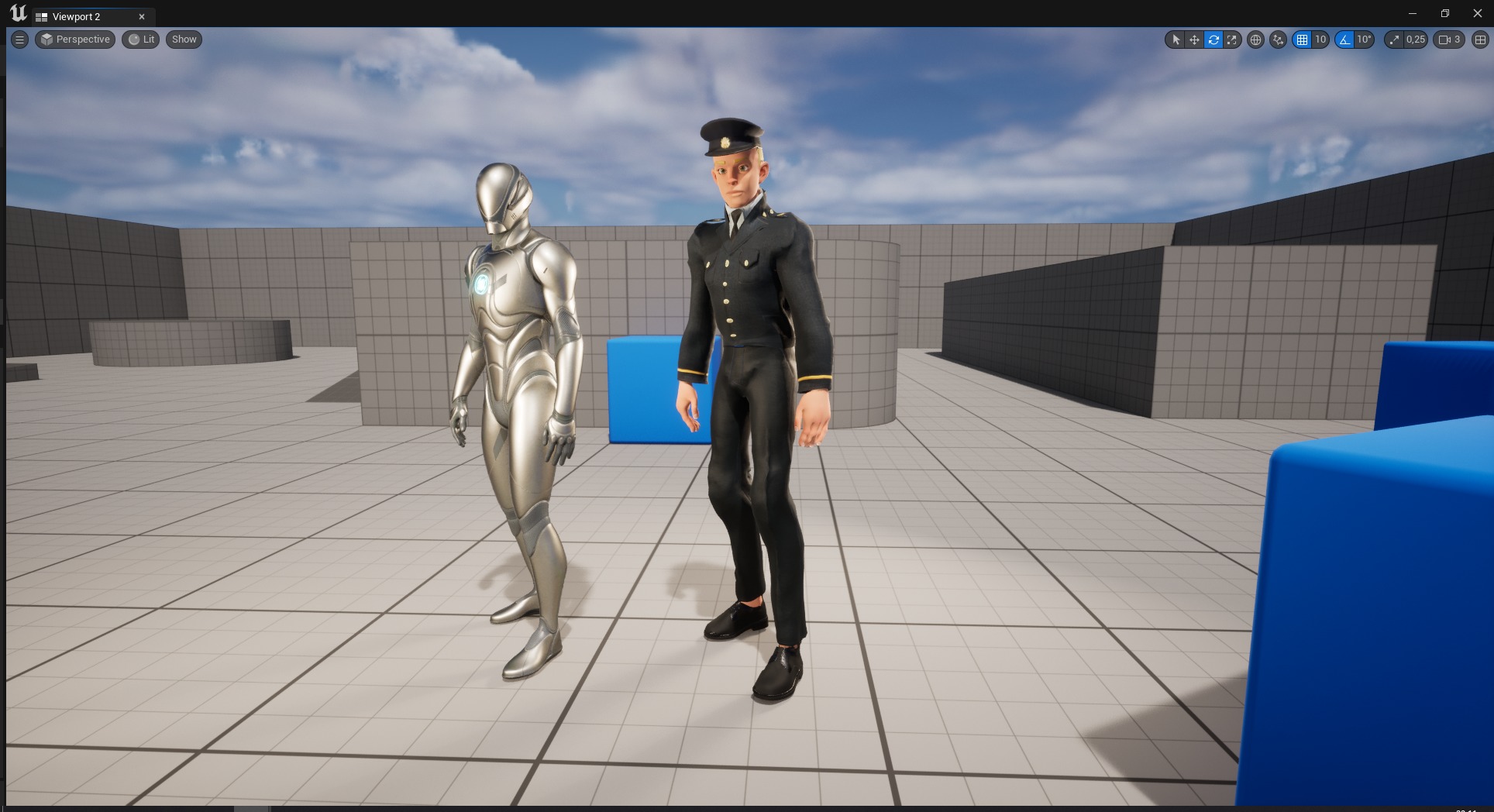 Cartoon Police Officer in Uniform Low-poly 3D model_27