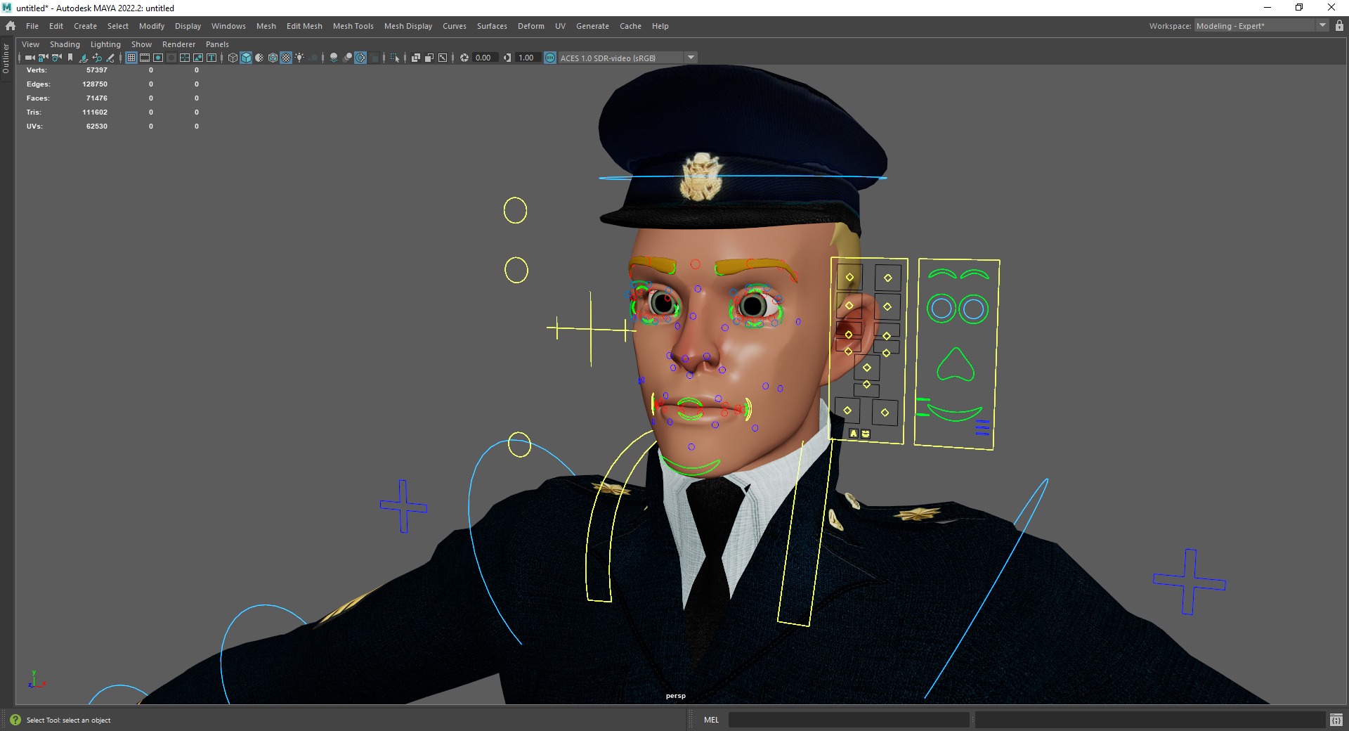 Cartoon Police Officer in Uniform Low-poly 3D model_24