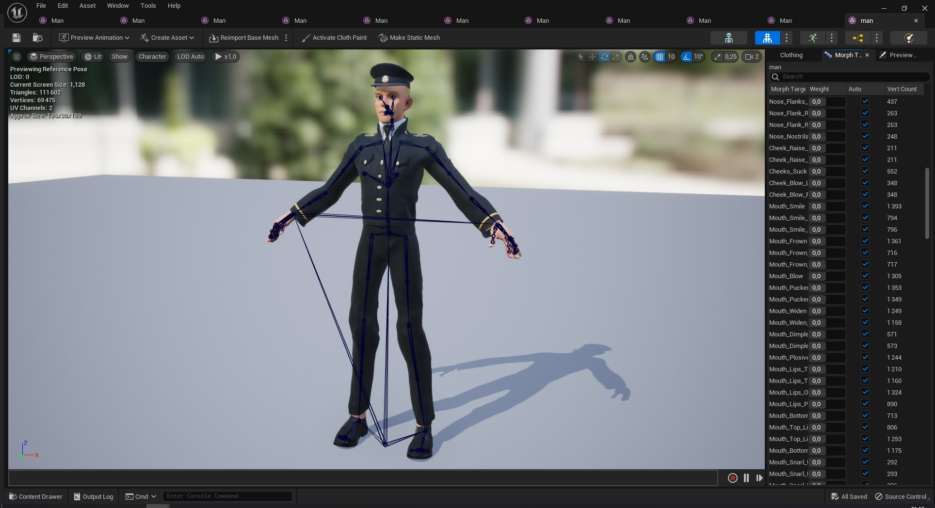 Cartoon Police Officer in Uniform Low-poly 3D model_28