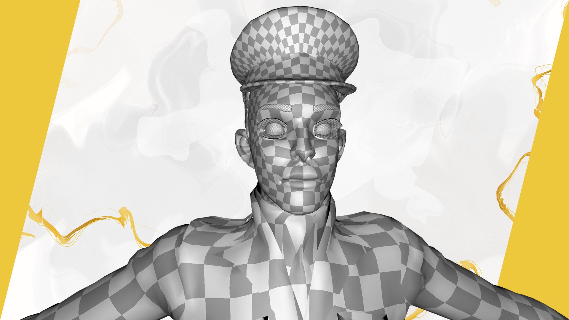 Cartoon Police Officer in Uniform Low-poly 3D model_30