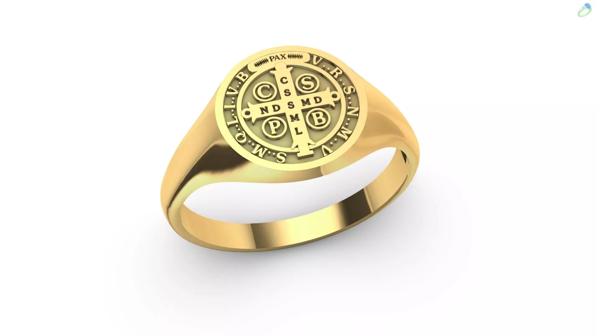 Anel Sao Bento - Ring Saint Benedict 3D print model