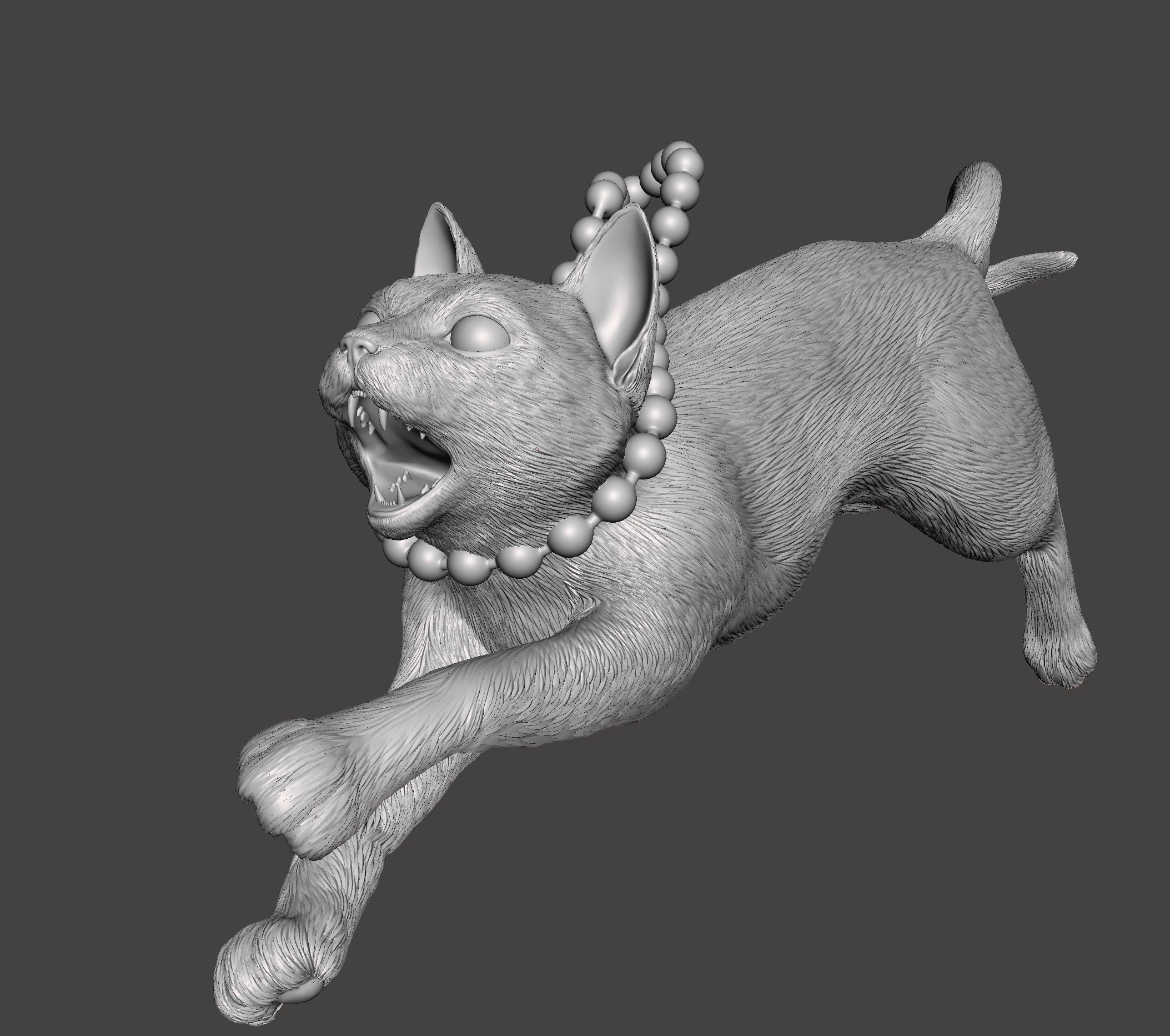 wild cat 3d model STL ready for 3dprinting  3D print model_1