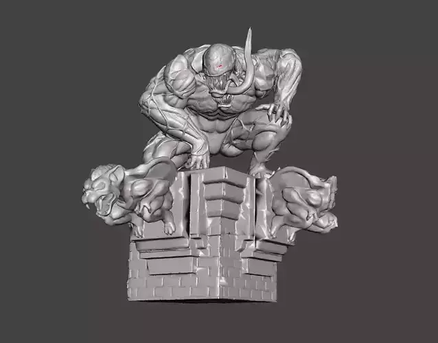 Venom 3d model with base inaction ready for 3d printing STL