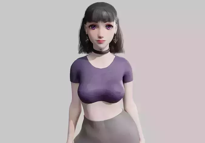 cute stylized woman V25854 