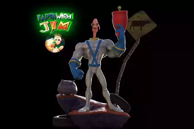 Earthworm Jim 3D print model