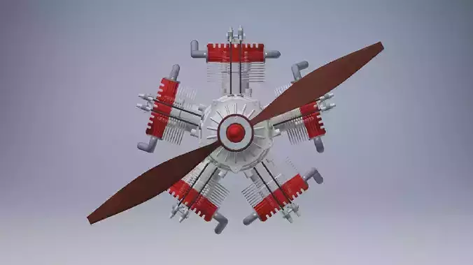 radial enginer 3d model