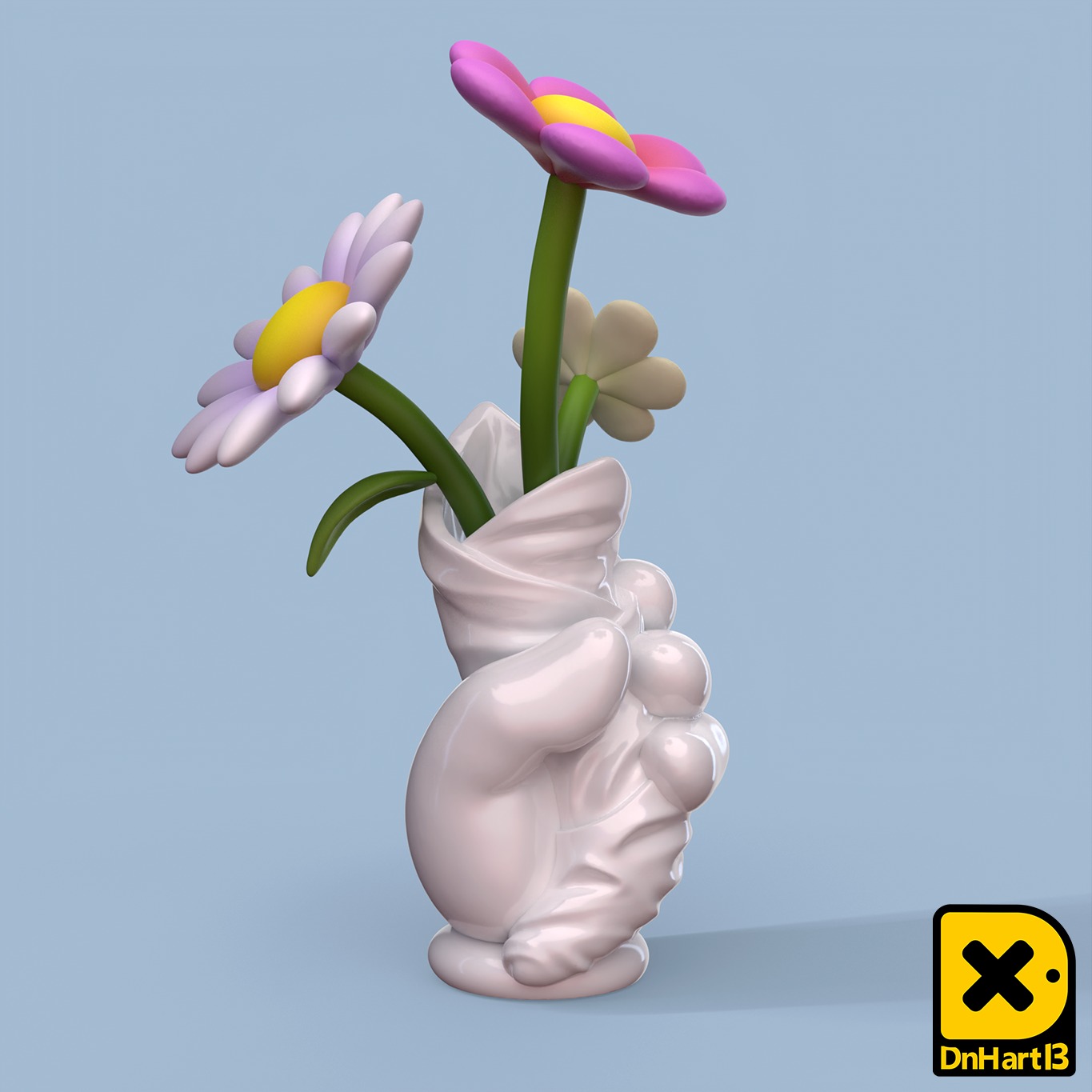 Hand vase 3D print model_2