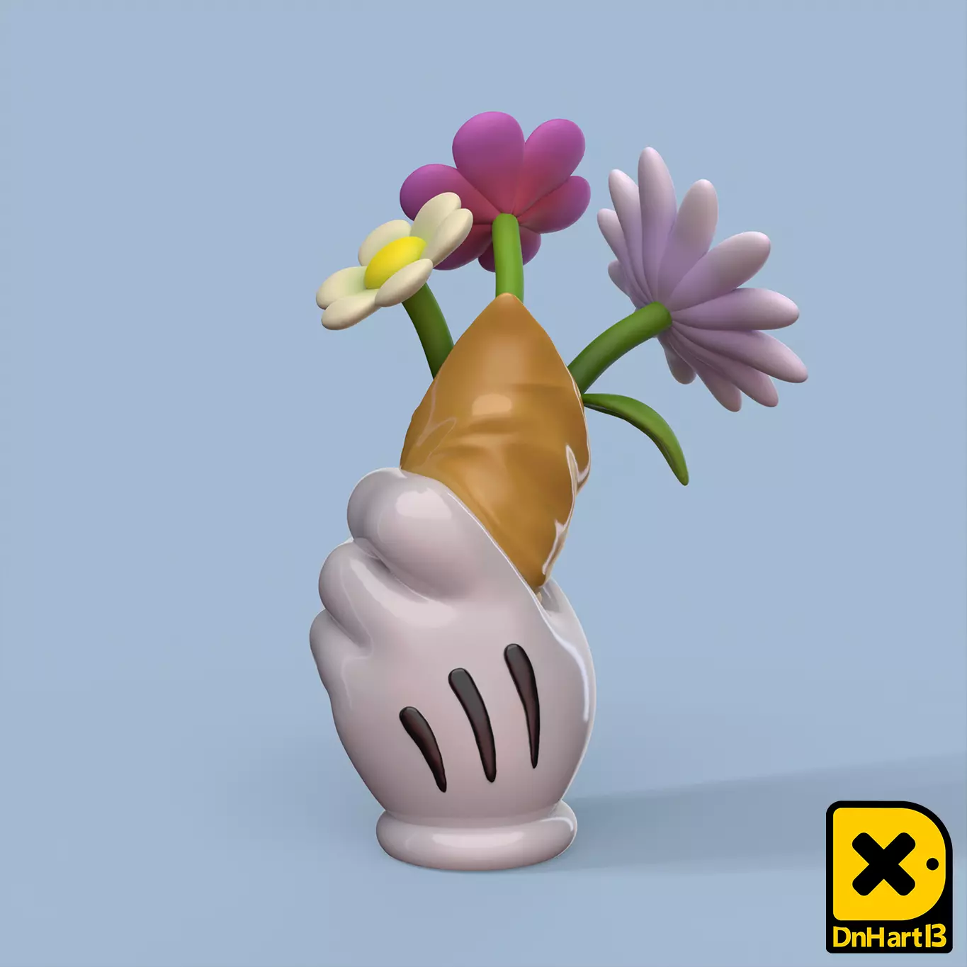 Hand vase 3D print model_0