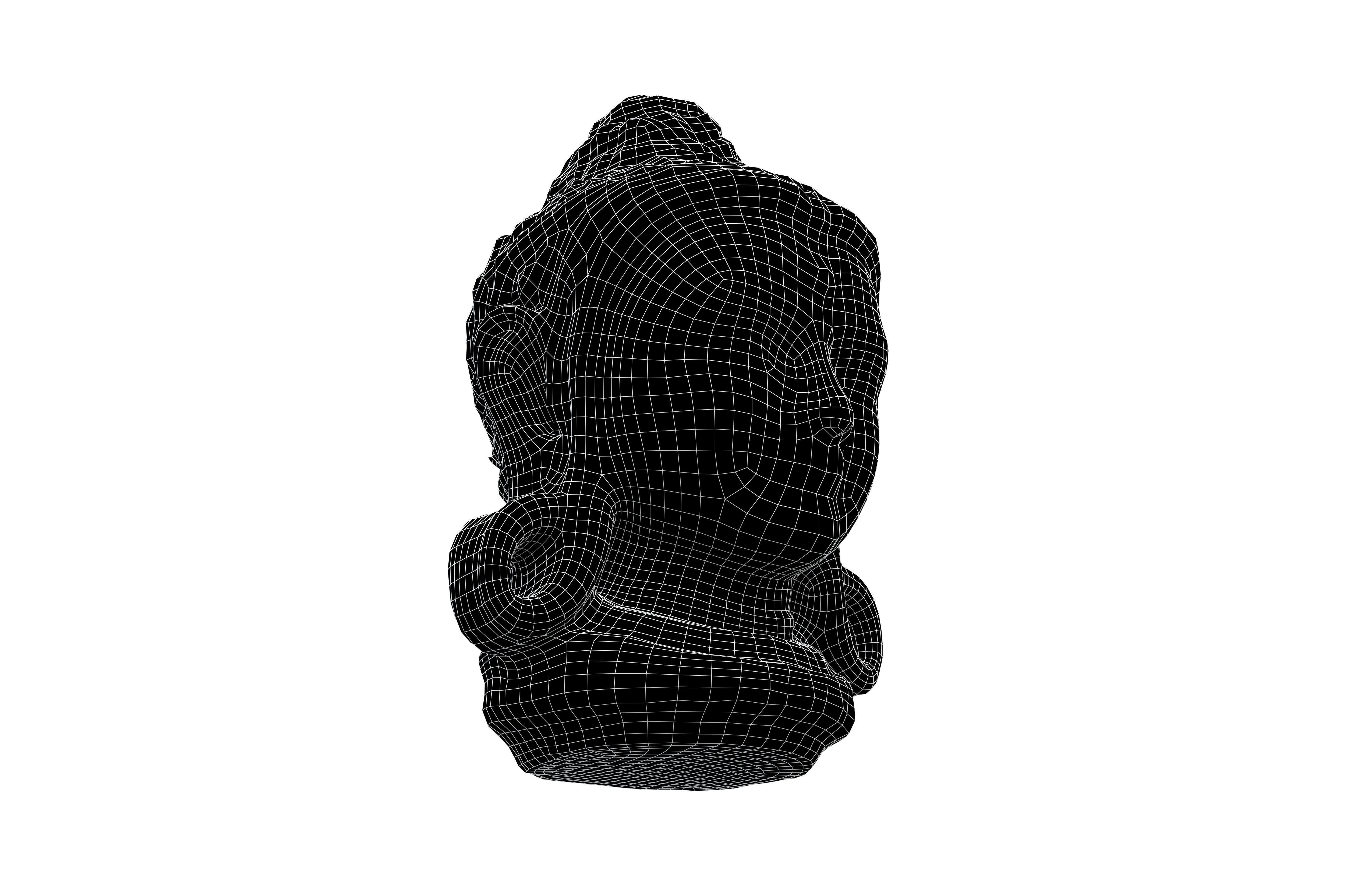 Bodhisattva Headn v1 002 Low-poly 3D model_7