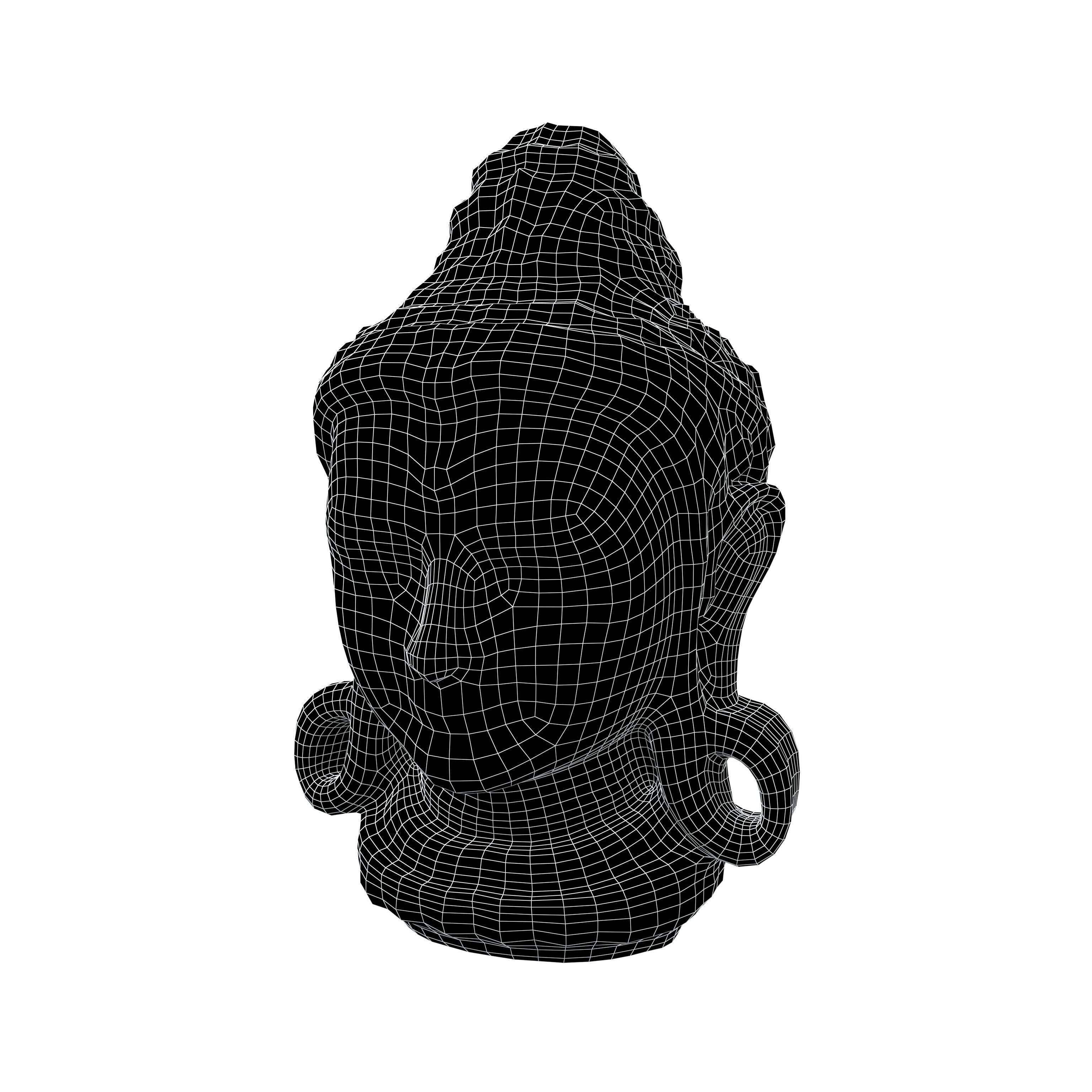 Bodhisattva Headn v1 002 Low-poly 3D model_4